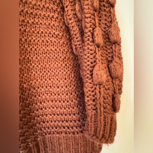 Chunky Knit Cardigan- Rose Color - Picture 10 of 12